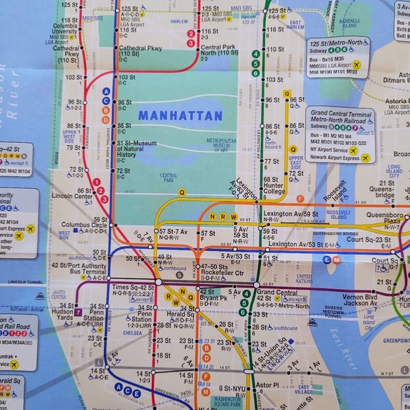 NYC Starbucks Card (Unused) + Free NYC MTA Travel Subway Train Poster Map - Picture 4 of 8